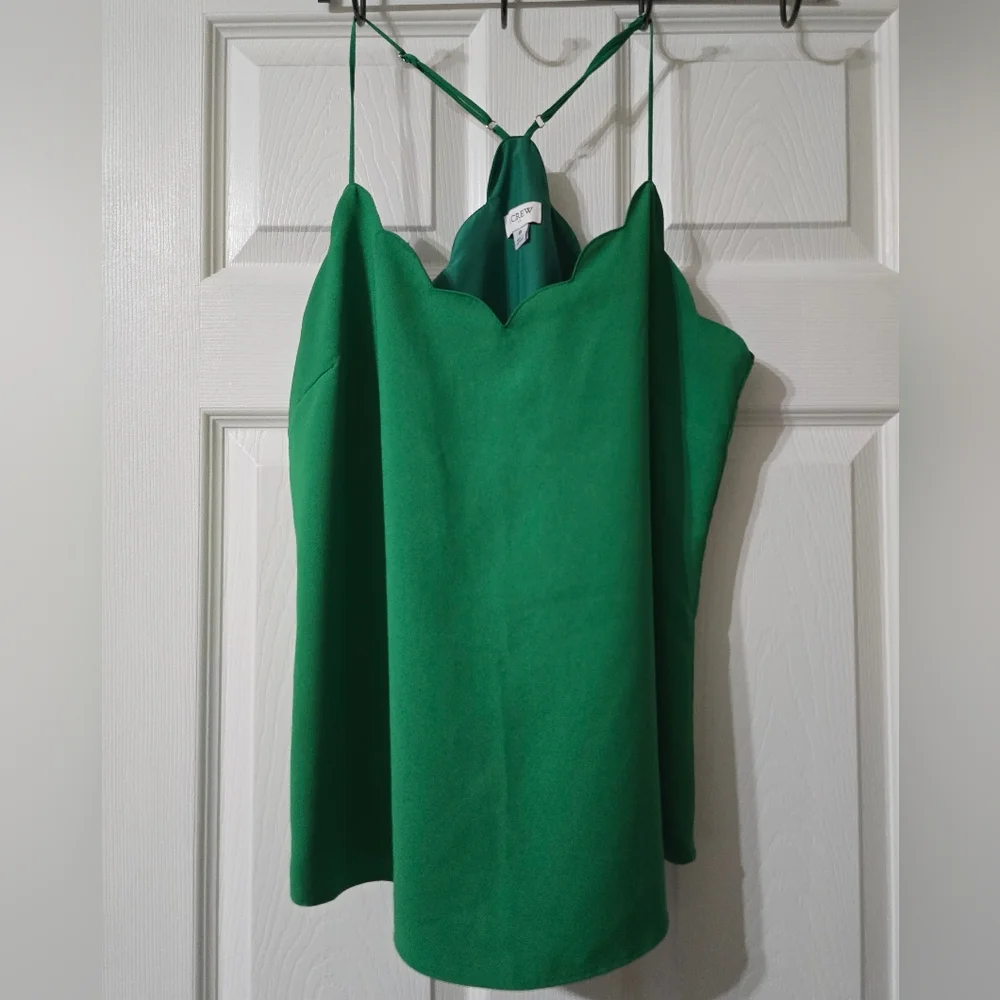 TWO J. Crew Scalloped Edge Racerback Tank Tops/Camis, Dressy & Feminine, NEW! - Picture 9 of 14